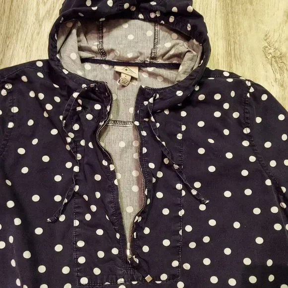 St Johns Bay Anorak blue polka dot pull over - Picture 4 of 6